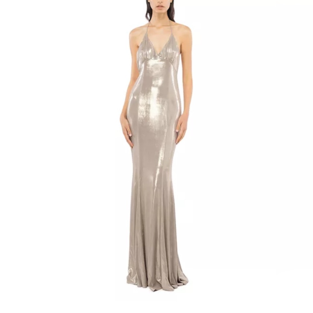 NWT Pinko Belcore Abito Jersey Open Back Gown